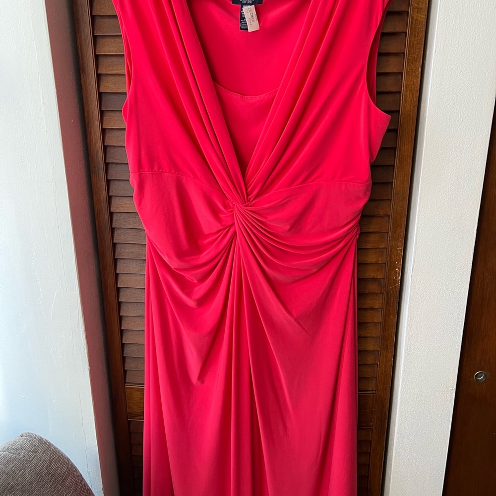 Chaps coral Midi Dress
